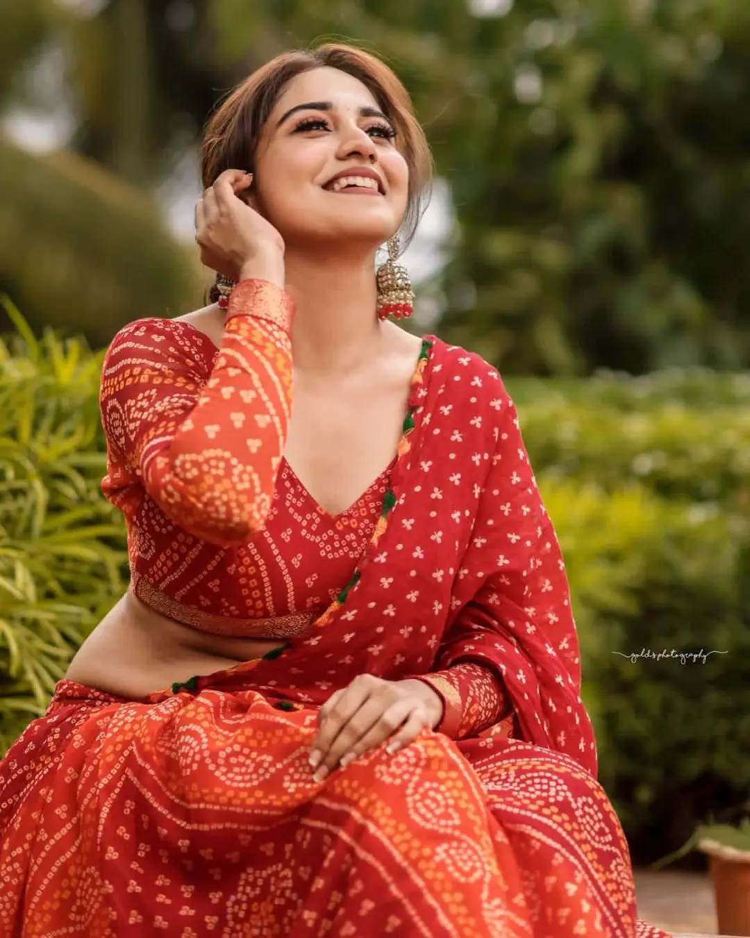 South Indian Actress Rachana Rai in Red Lehenga Choli